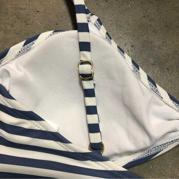 Sugar Coast Women’s Swimsuit One Piece Striped Ties Adjustable Straps High Cut - Picture 5 of 8